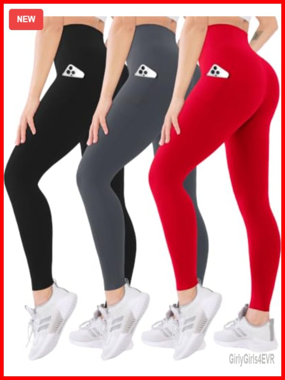 High Waisted Leggings with Pockets Soft Active Tummy Control Pants
